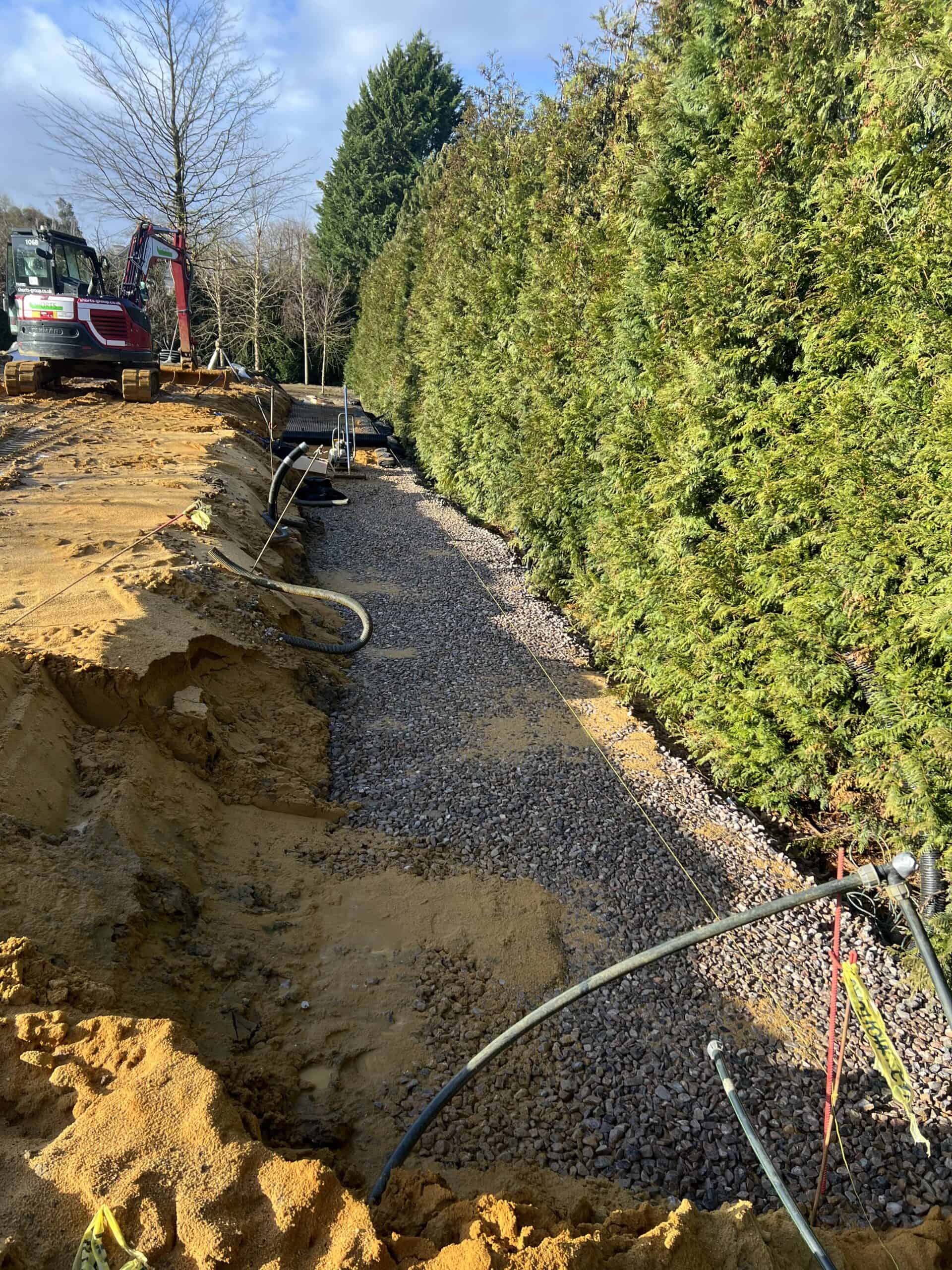 ECO-MSE retaining wall project stage 3 in Oxshott Surrey