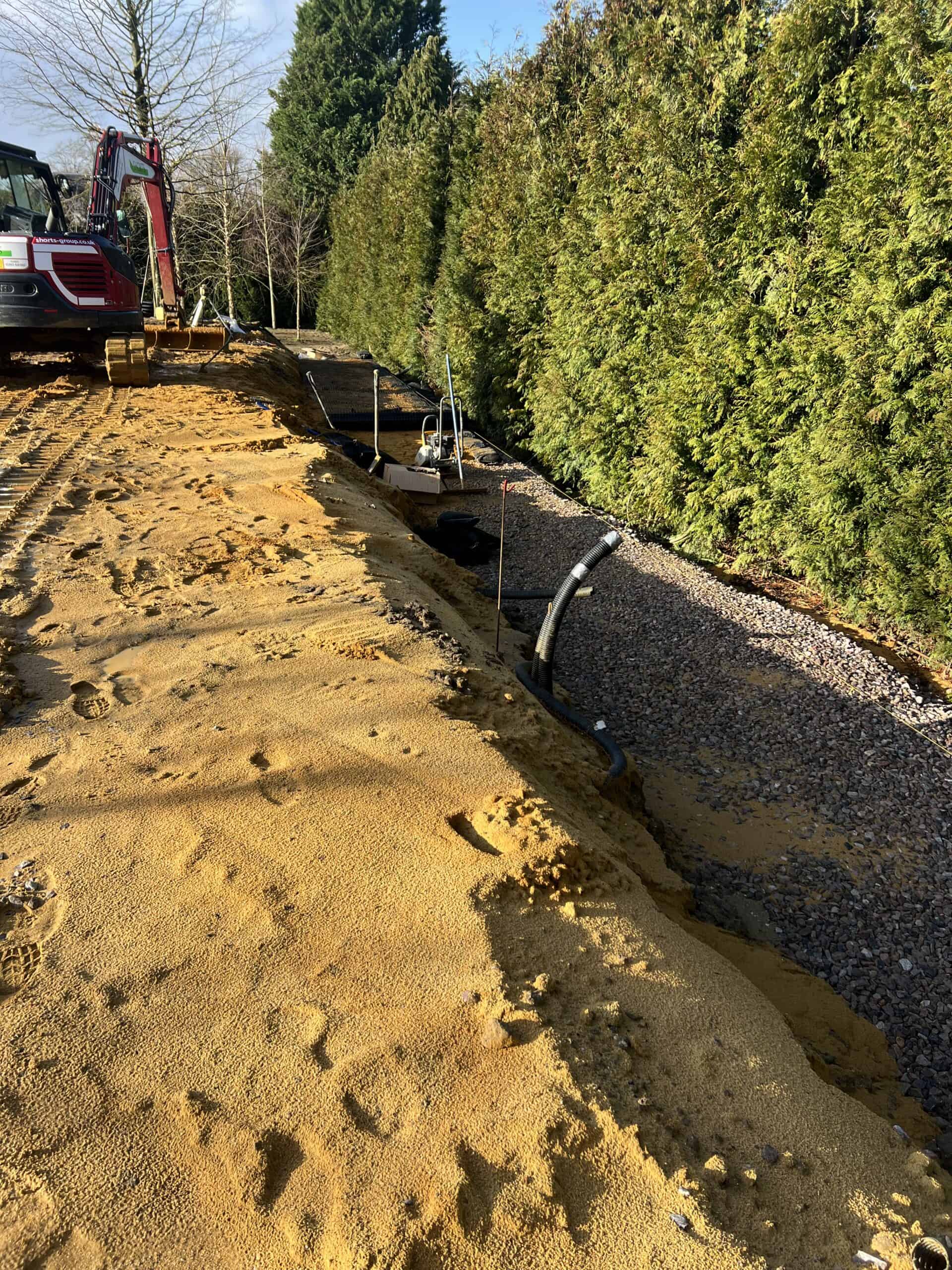 ECO-MSE retaining wall project stage 6 in Oxshott Surrey