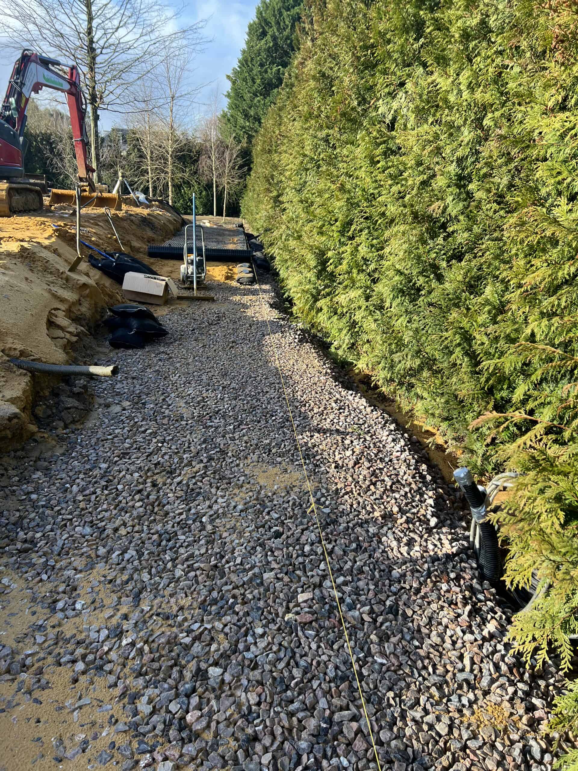 ECO-MSE retaining wall project stage 7 in Oxshott Surrey