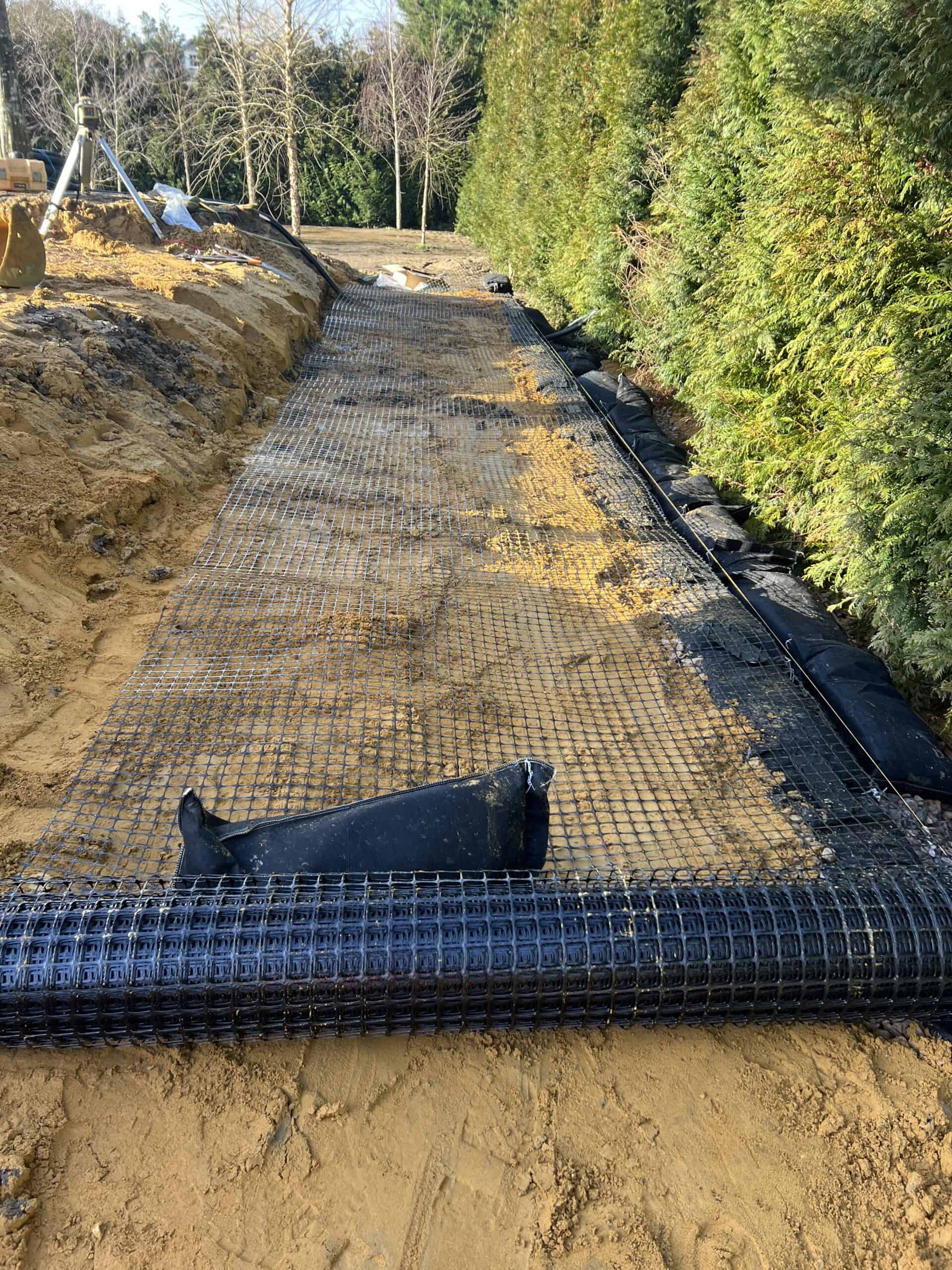 ECO-MSE retaining wall project stage 11 in Oxshott Surrey
