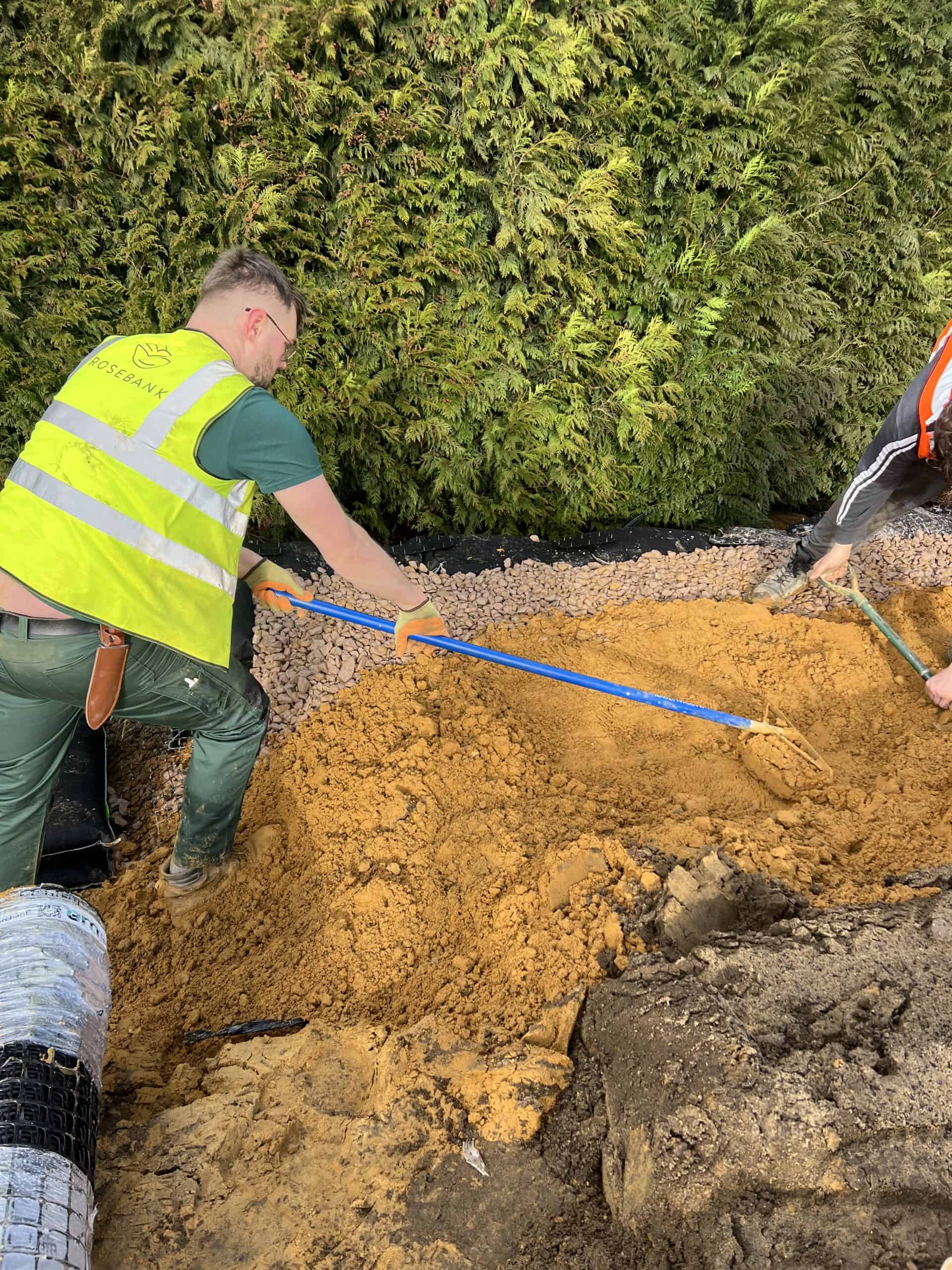 ECO-MSE retaining wall project stage 17 in Oxshott Surrey
