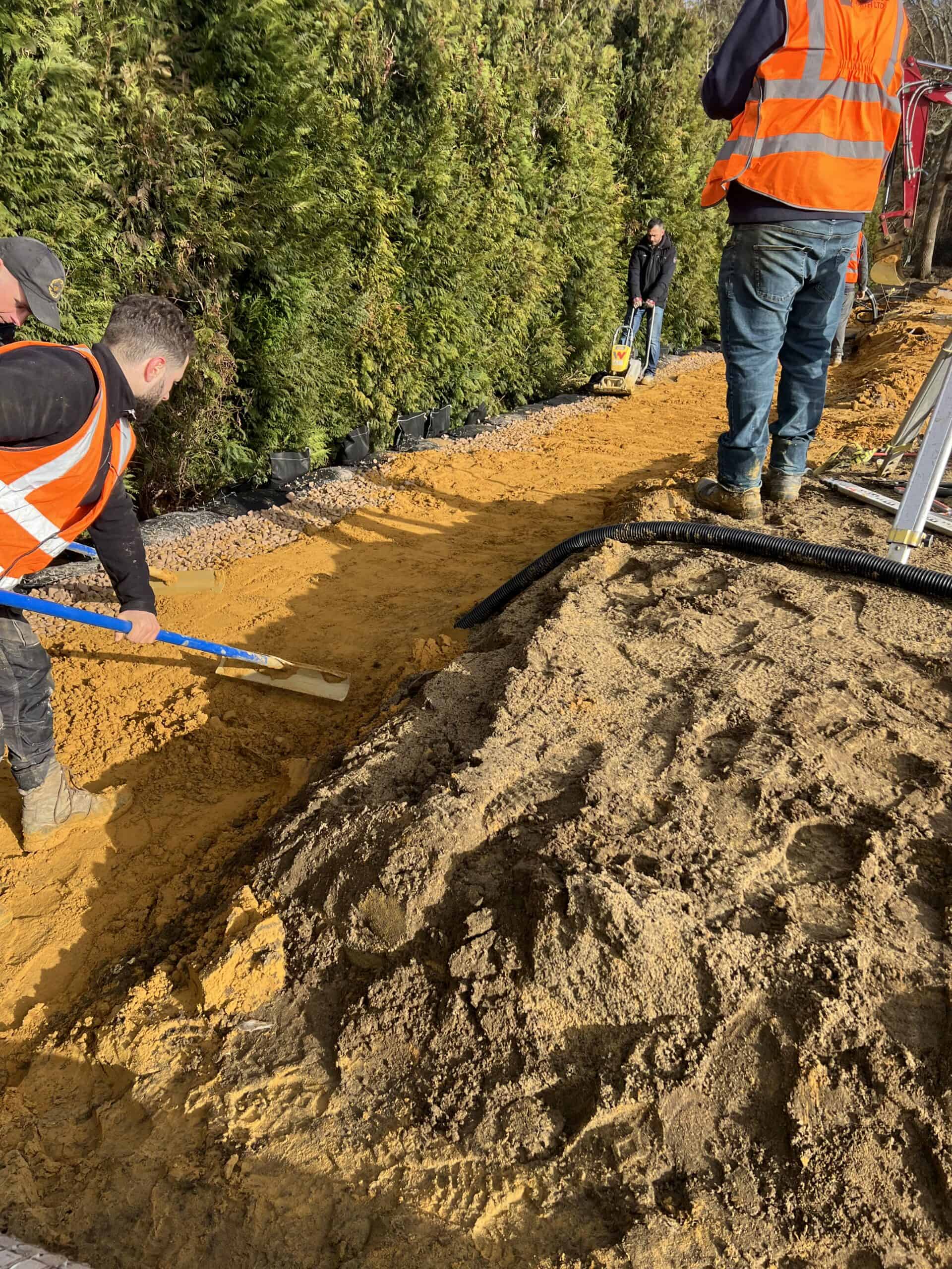 ECO-MSE retaining wall project stage 21 in Oxshott Surrey