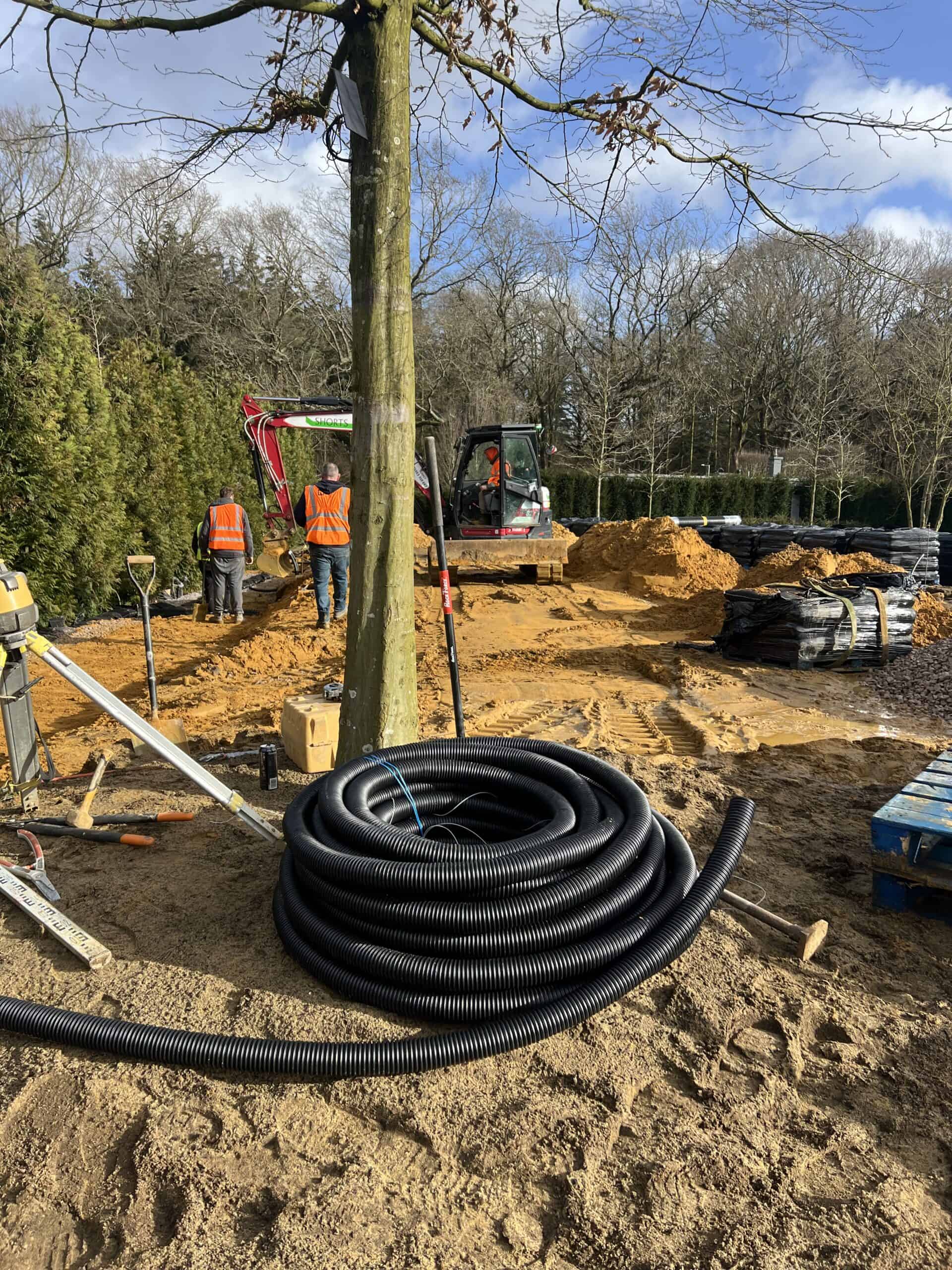 ECO-MSE retaining wall project stage 22 in Oxshott Surrey