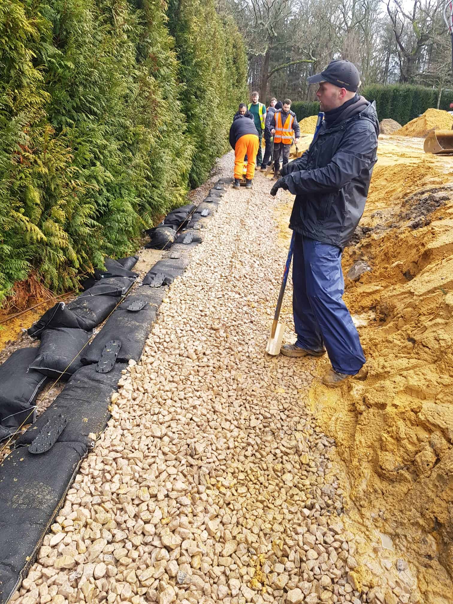 ECO-MSE retaining wall project stage 35 in Oxshott Surrey