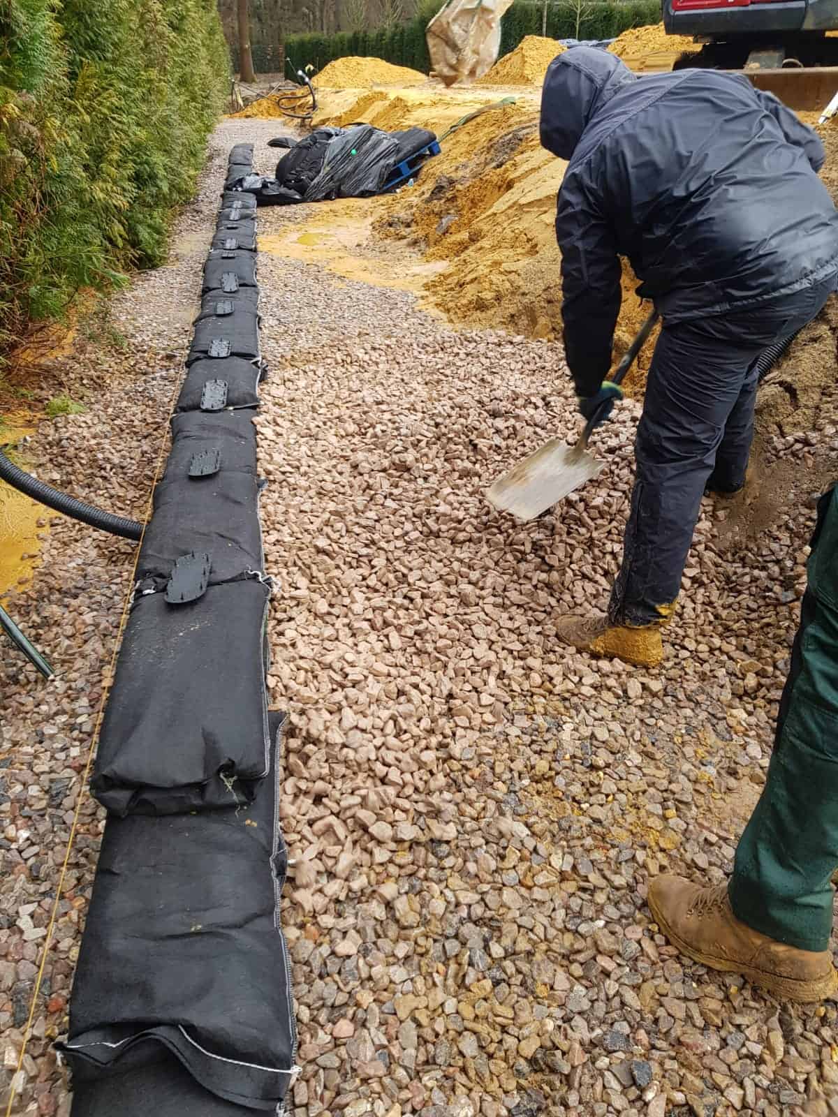 ECO-MSE retaining wall project stage 36 in Oxshott Surrey