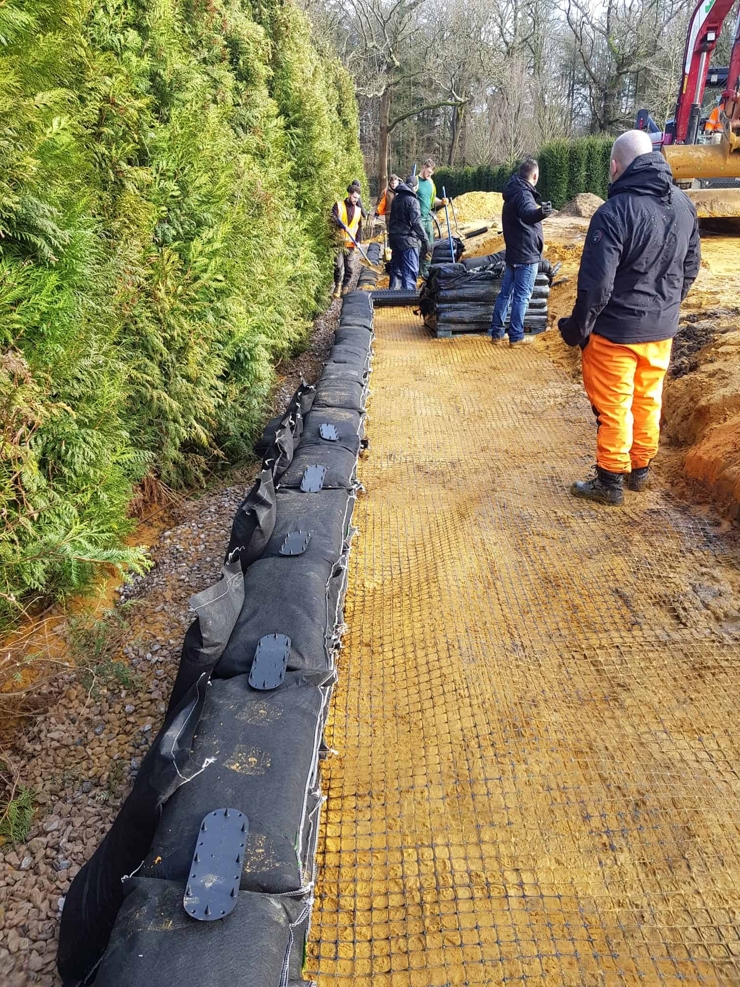 ECO-MSE retaining wall project stage 37 in Oxshott Surrey