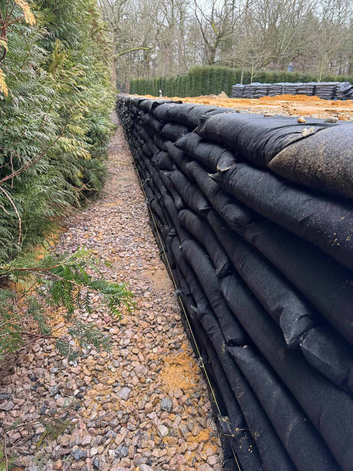 ECO-MSE retaining wall installation in Oxshott Surrey