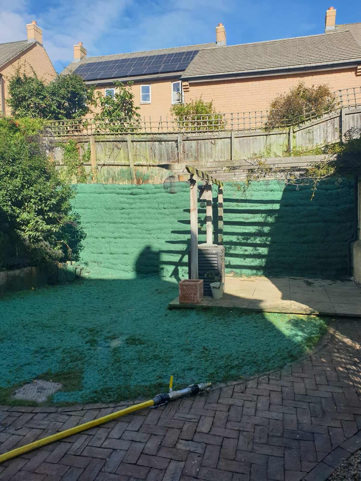Stage 32 of ECO-MSE timber crib wall repair in Peterborough private garden